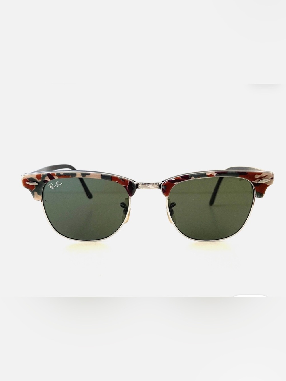 RAY-BAN Clubmaster Classic- Multi Color Camouflage Metal Sunglasses